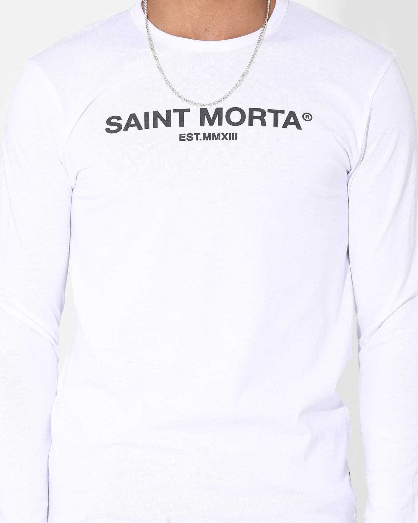 Saint Morta Drop Tail Long Sleeve T-Shirt White sold by Culture Kings product image thumbnail 3
