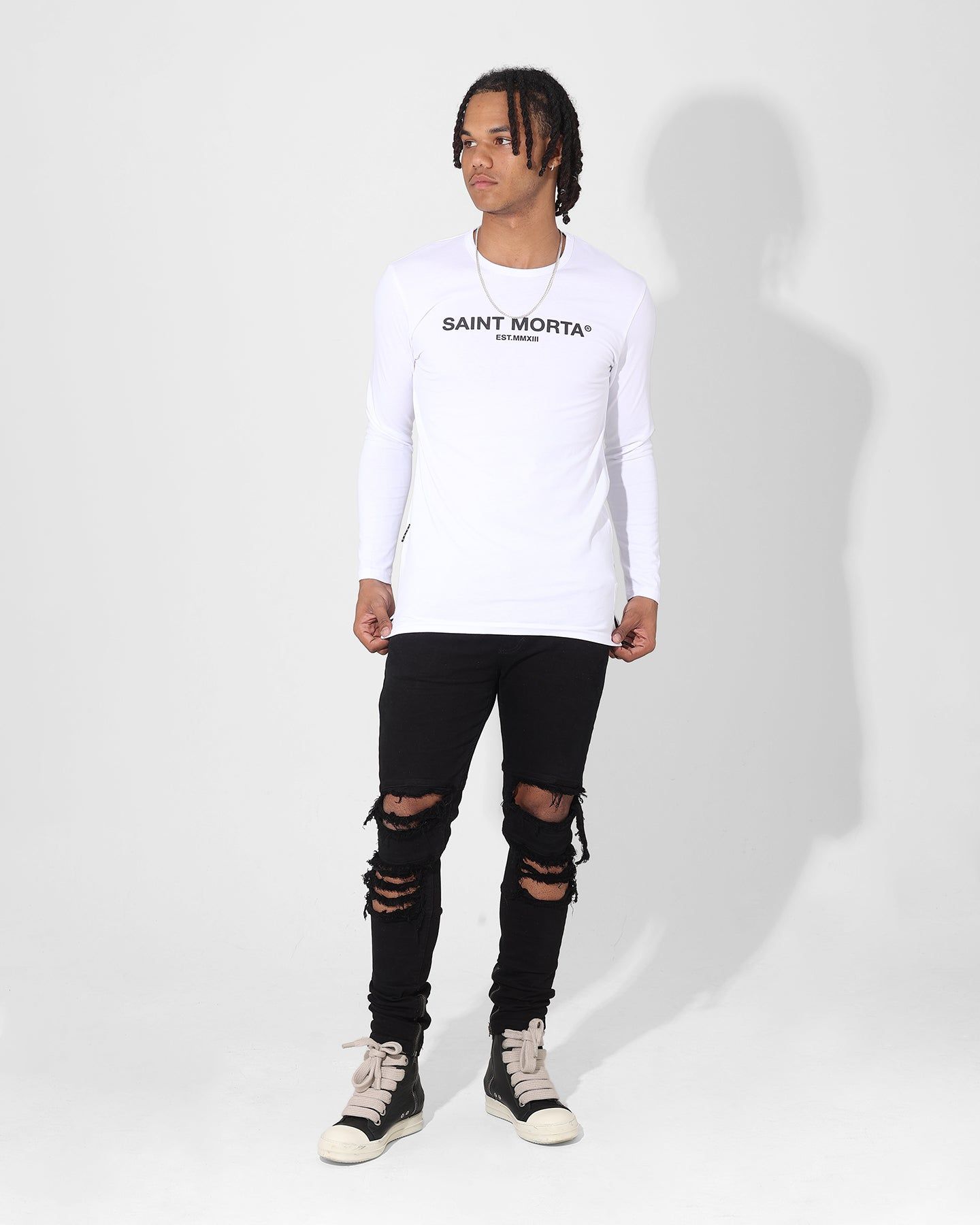 Saint Morta Drop Tail Long Sleeve T-Shirt White sold by Culture Kings product image thumbnail 2