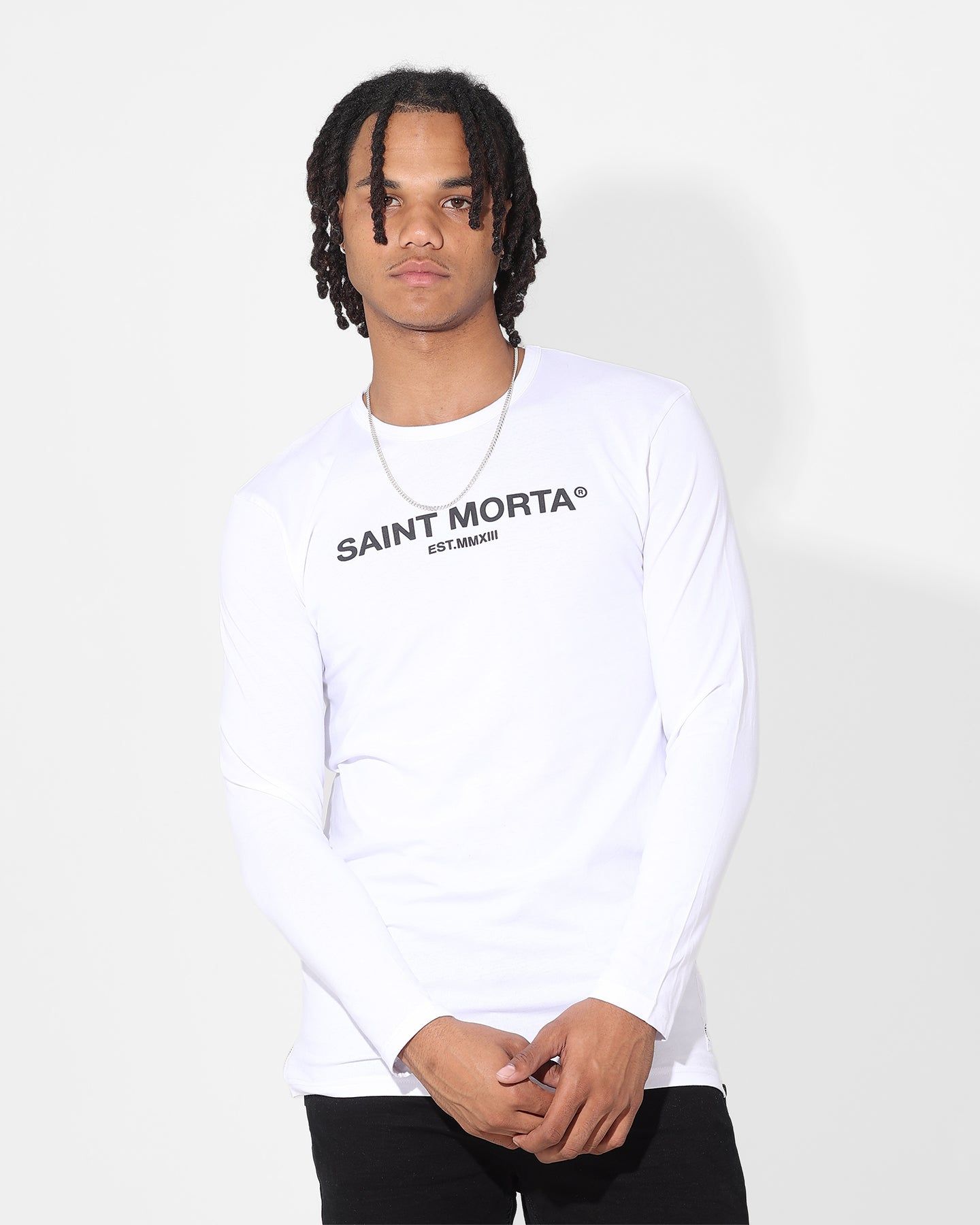 Saint Morta Drop Tail Long Sleeve T-Shirt White sold by Culture Kings
