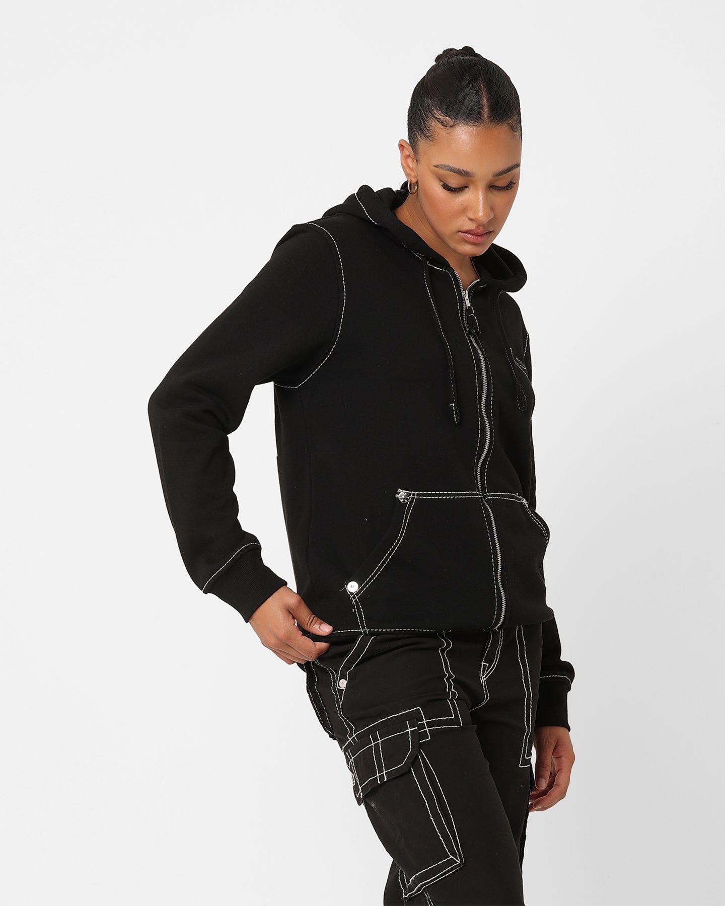 True Religion Big T Zip Thru Jacket Jet Black sold by Culture Kings product image thumbnail 6