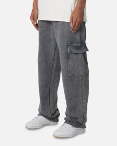 MNML Washed Relaxed Cargo Sweatpants Black sold by Culture Kings