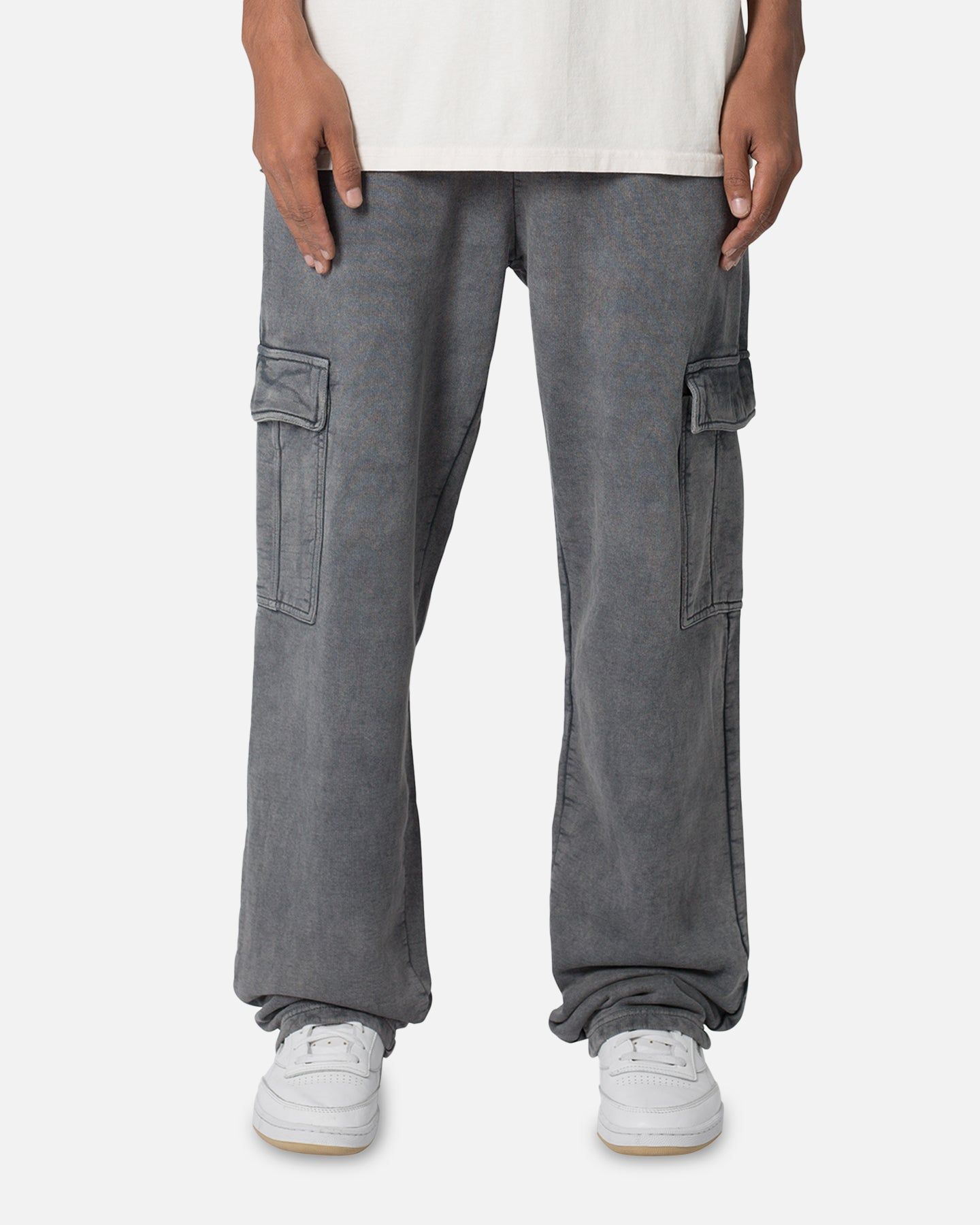 MNML Washed Relaxed Cargo Sweatpants Black sold by Culture Kings