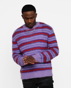 MNML Striped Mohair Sweater Purple sold by Culture Kings