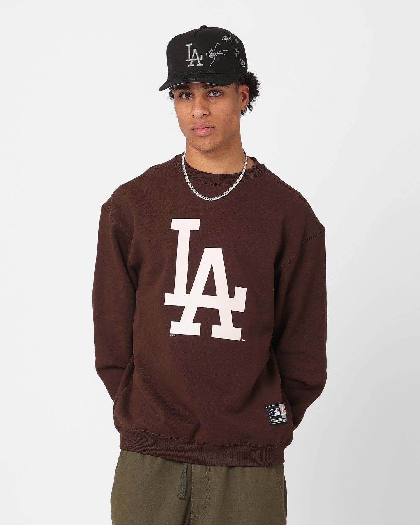 Majestic Athletic Los Angeles Dodgers Core Crewneck Sweatshirt Dark Oak sold by Culture Kings