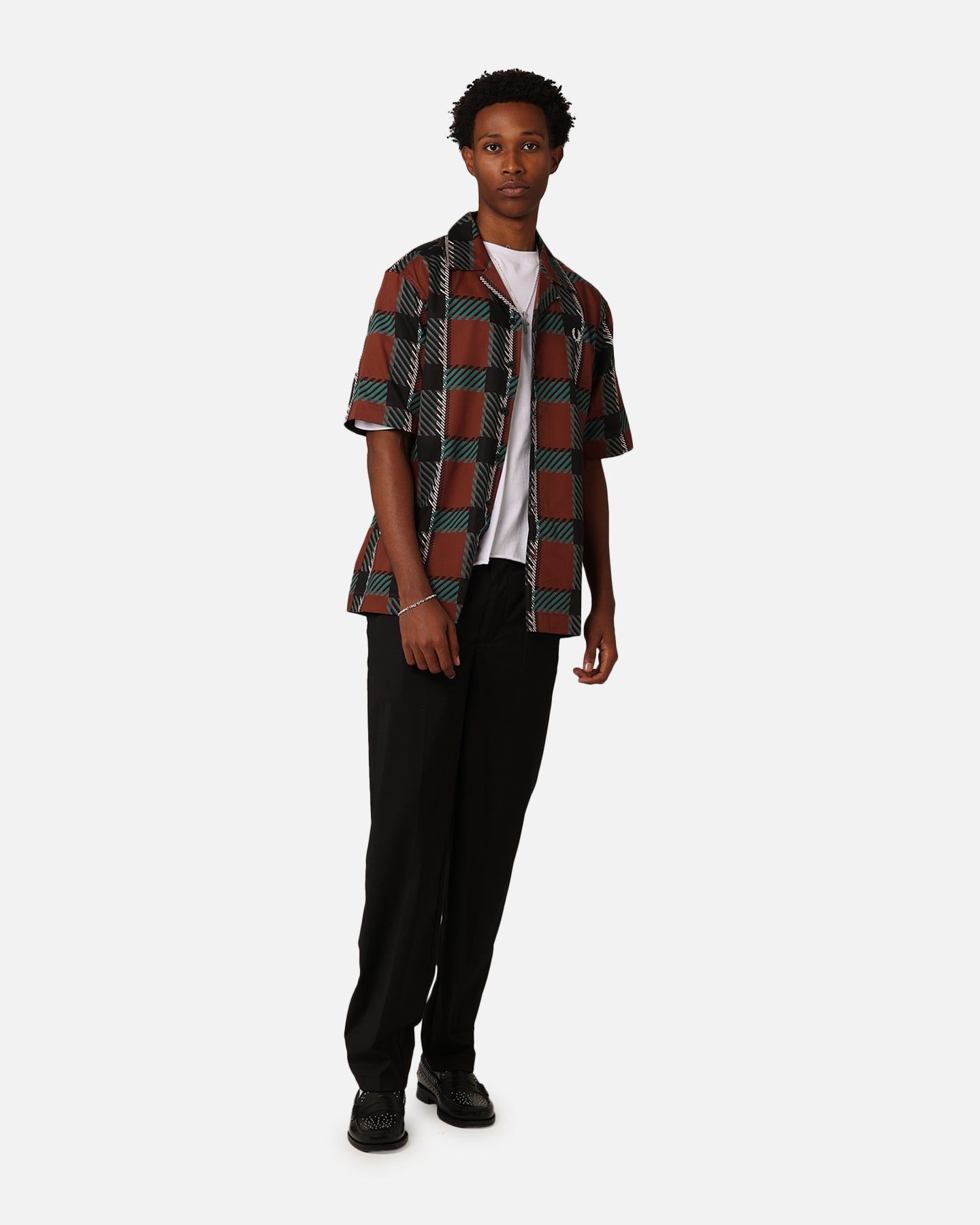 Fred Perry Glitch Tartan Revere Collared Shirt Whisky Brown sold by Culture Kings product image thumbnail 2