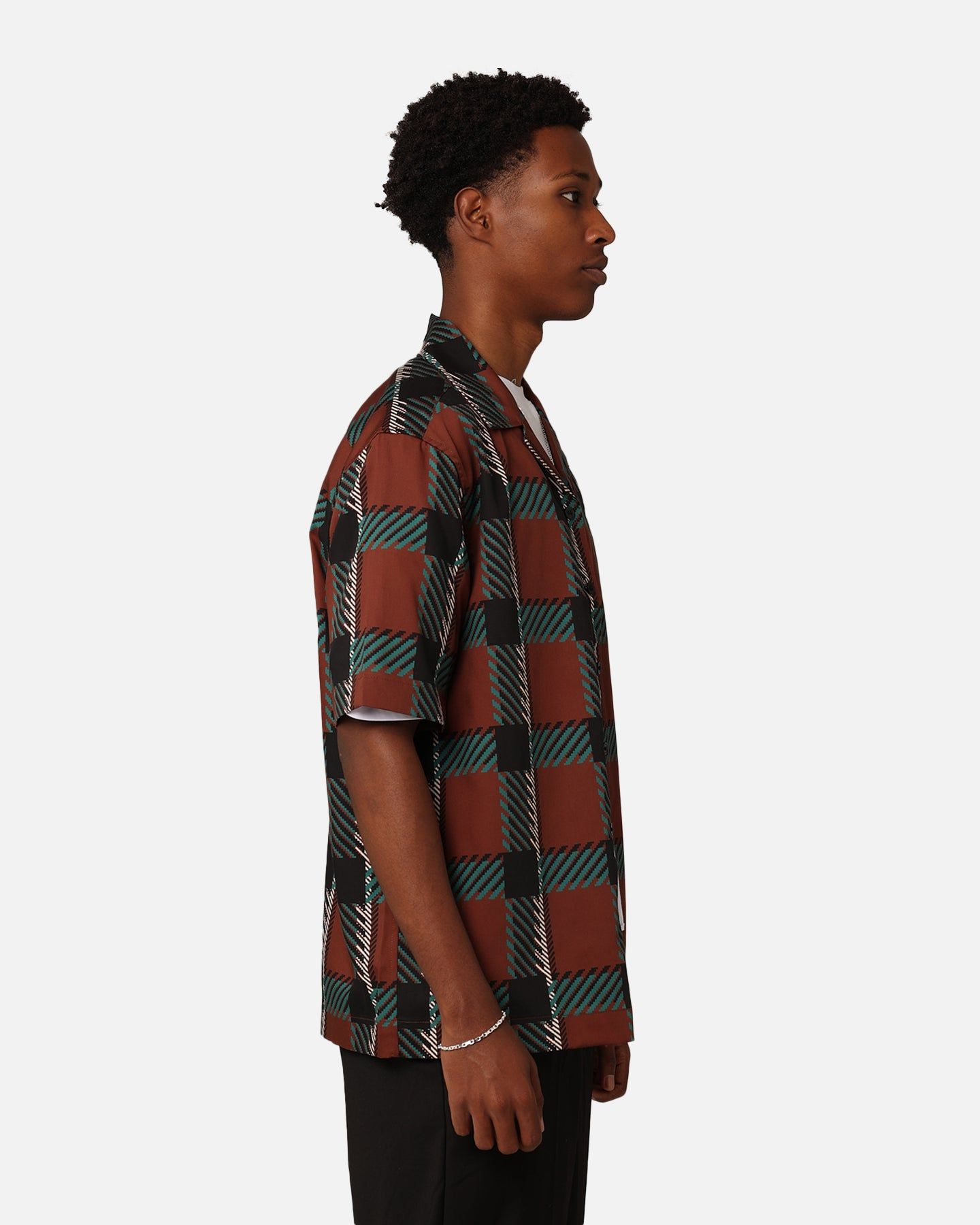 Fred Perry Glitch Tartan Revere Collared Shirt Whisky Brown sold by Culture Kings product image thumbnail 5