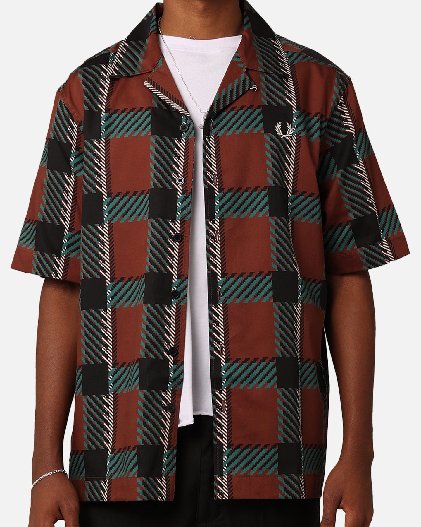Fred Perry Glitch Tartan Revere Collared Shirt Whisky Brown sold by Culture Kings product image thumbnail 3