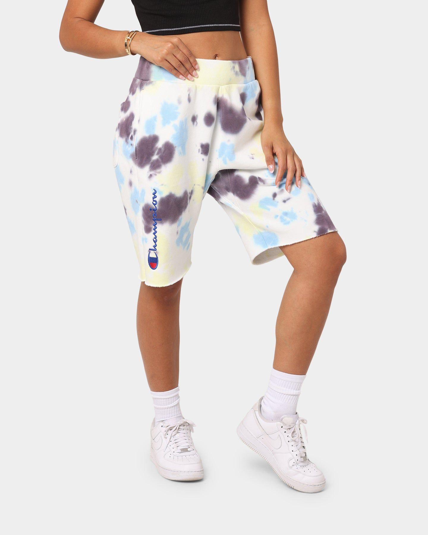 Champion Reverse Weave Cloud Dye Cut-Off Shorts Print 3c7 sold by Culture Kings