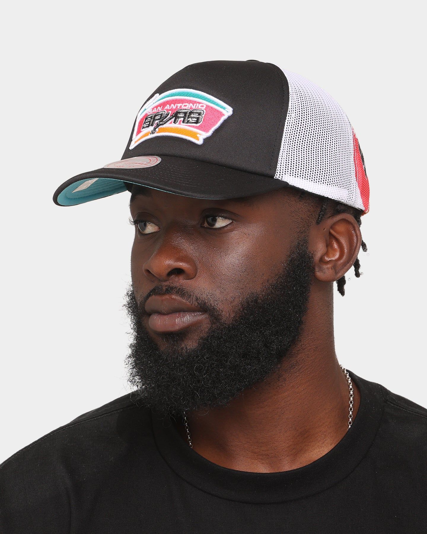 Mitchell & Ness San Antonio Spurs 'NBA Off The Backboard' Trucker Snapback Black sold by Culture Kings product image thumbnail 2