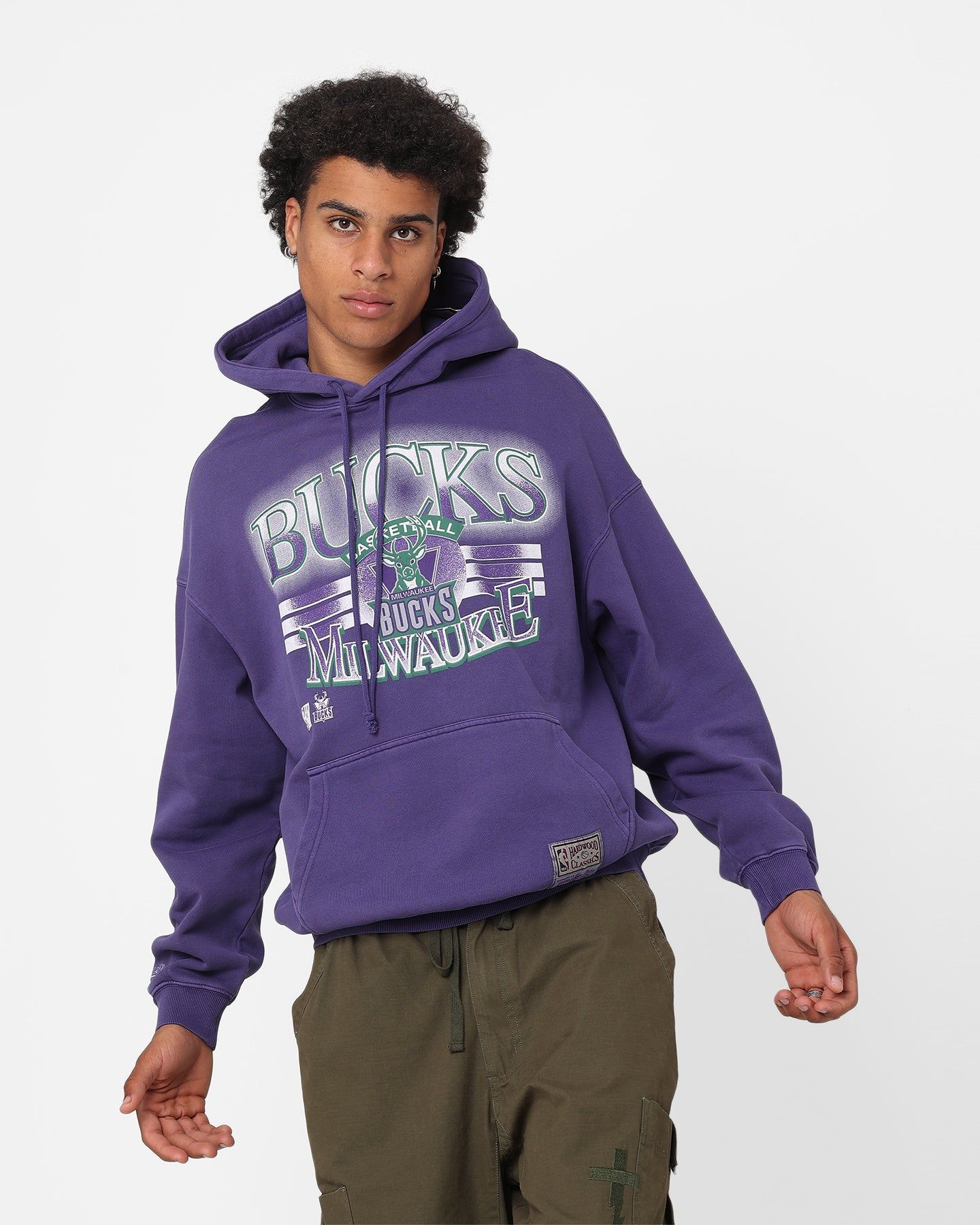 Mitchell & Ness Milwaukee Bucks Glow Arch Hoodie Purple sold by Culture Kings