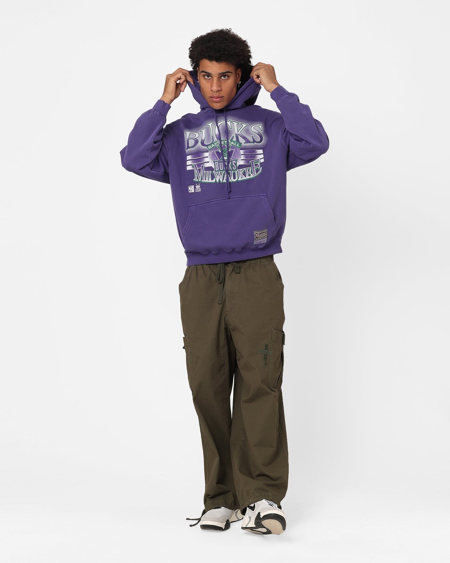 Mitchell & Ness Milwaukee Bucks Glow Arch Hoodie Purple sold by Culture Kings product image thumbnail 2