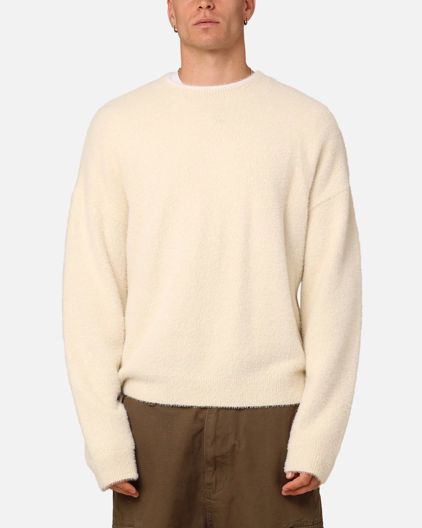 XXIII Crew Neck Fluffy Sweater Cream/White sold by Culture Kings