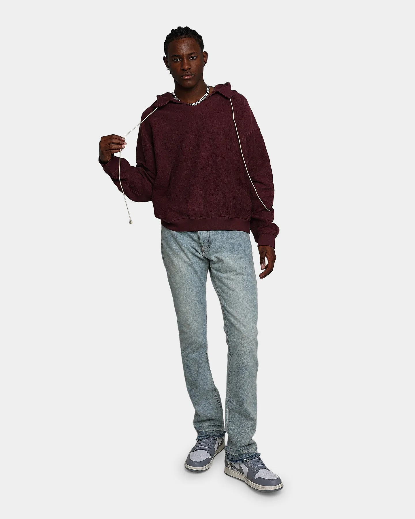 MNML Extended Drawcord Hoodie Burgundy sold by Culture Kings product image thumbnail 2