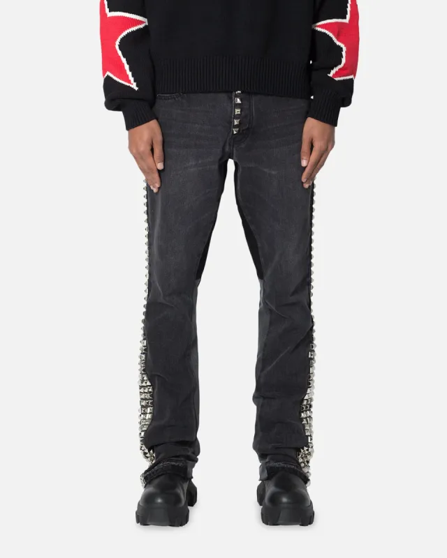 MNML B572 Studded Flare Denim Jeans Black sold by Culture Kings