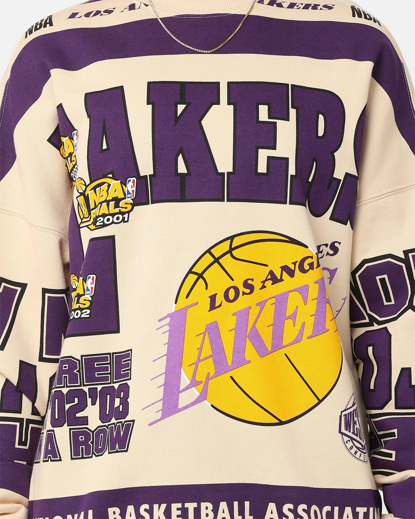 Mitchell & Ness Women's Los Angeles Lakers League Crewneck Stone/Purple sold by Culture Kings product image thumbnail 3