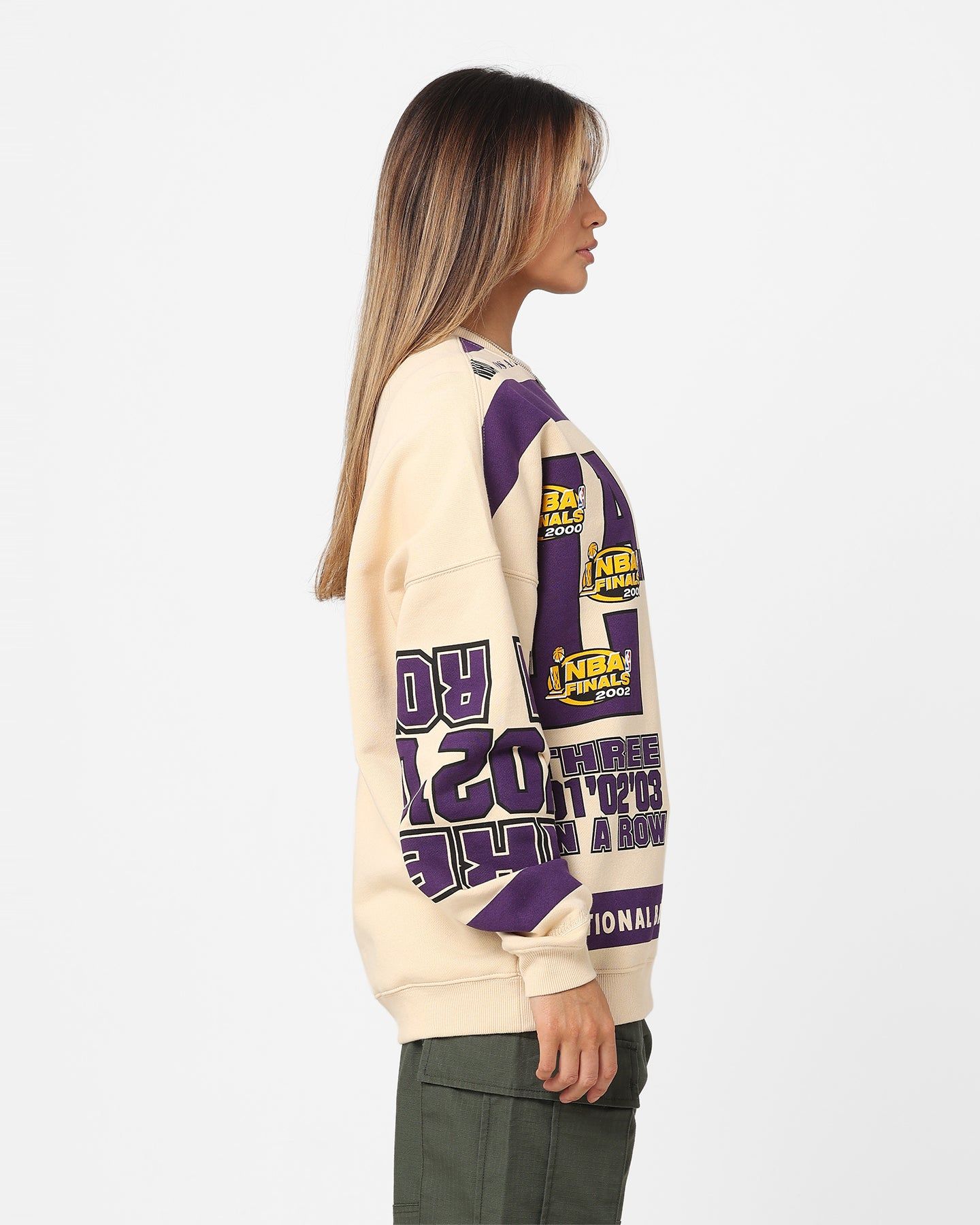Mitchell & Ness Women's Los Angeles Lakers League Crewneck Stone/Purple sold by Culture Kings product image thumbnail 5