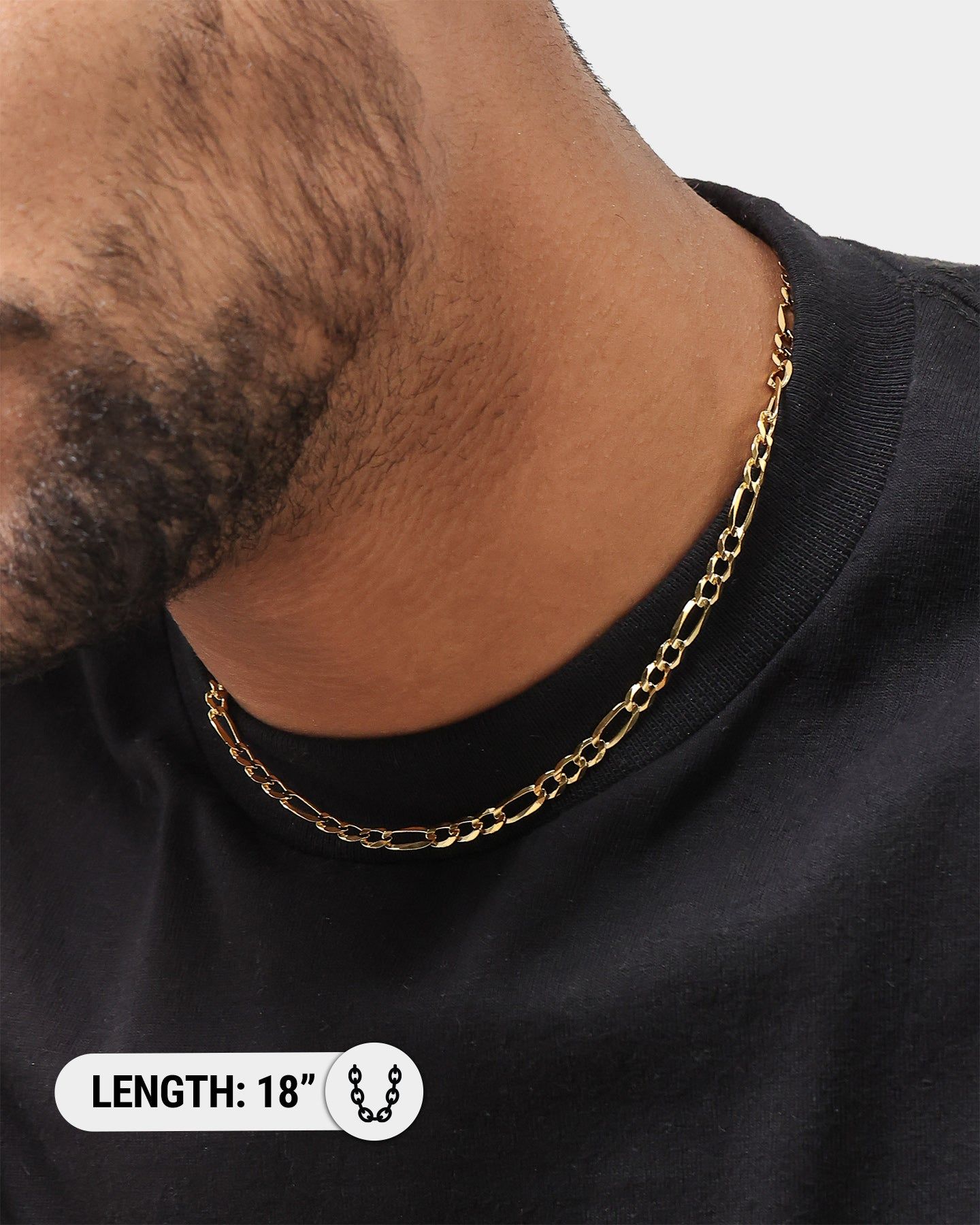 House Of Auric 4.8mm Figaro Chain 18K Gold Vermeil sold by Culture Kings product image thumbnail 7