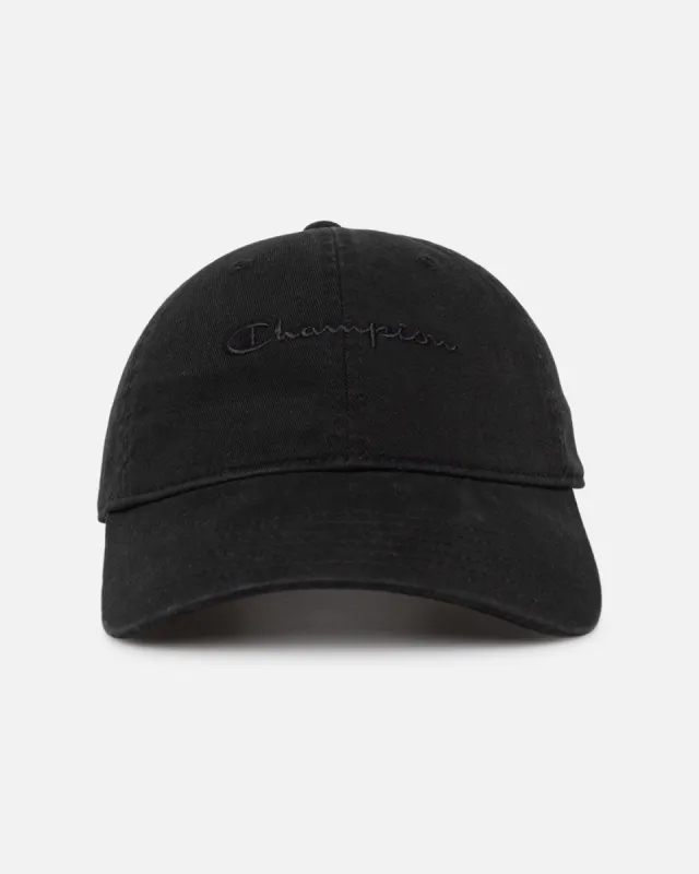 Champion Lifestyle Script Cap Black sold by Culture Kings