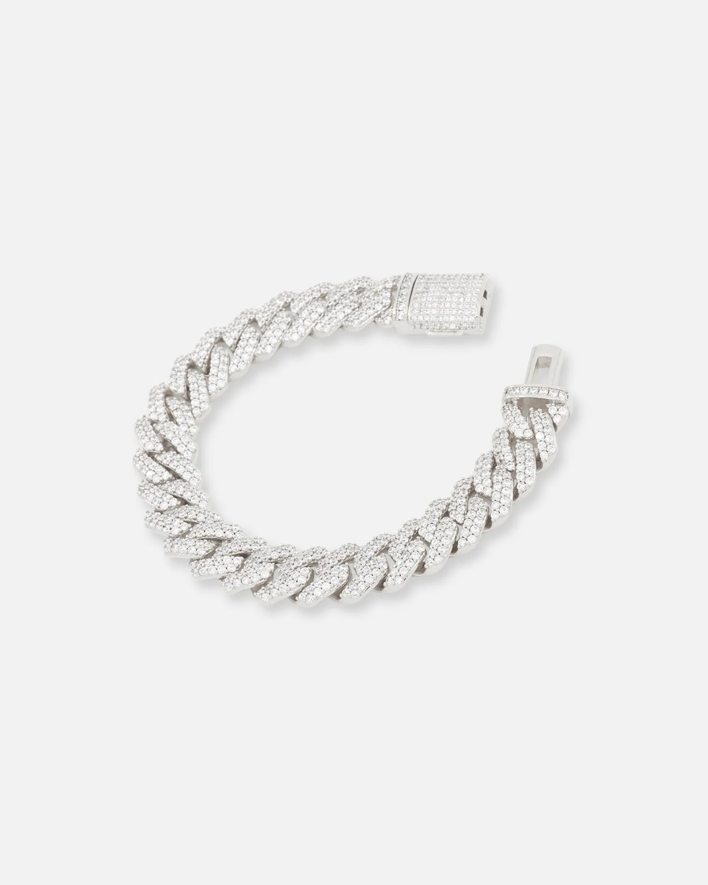 Saint Morta 14mm Interlink Bracelet Iced White Gold sold by Culture Kings