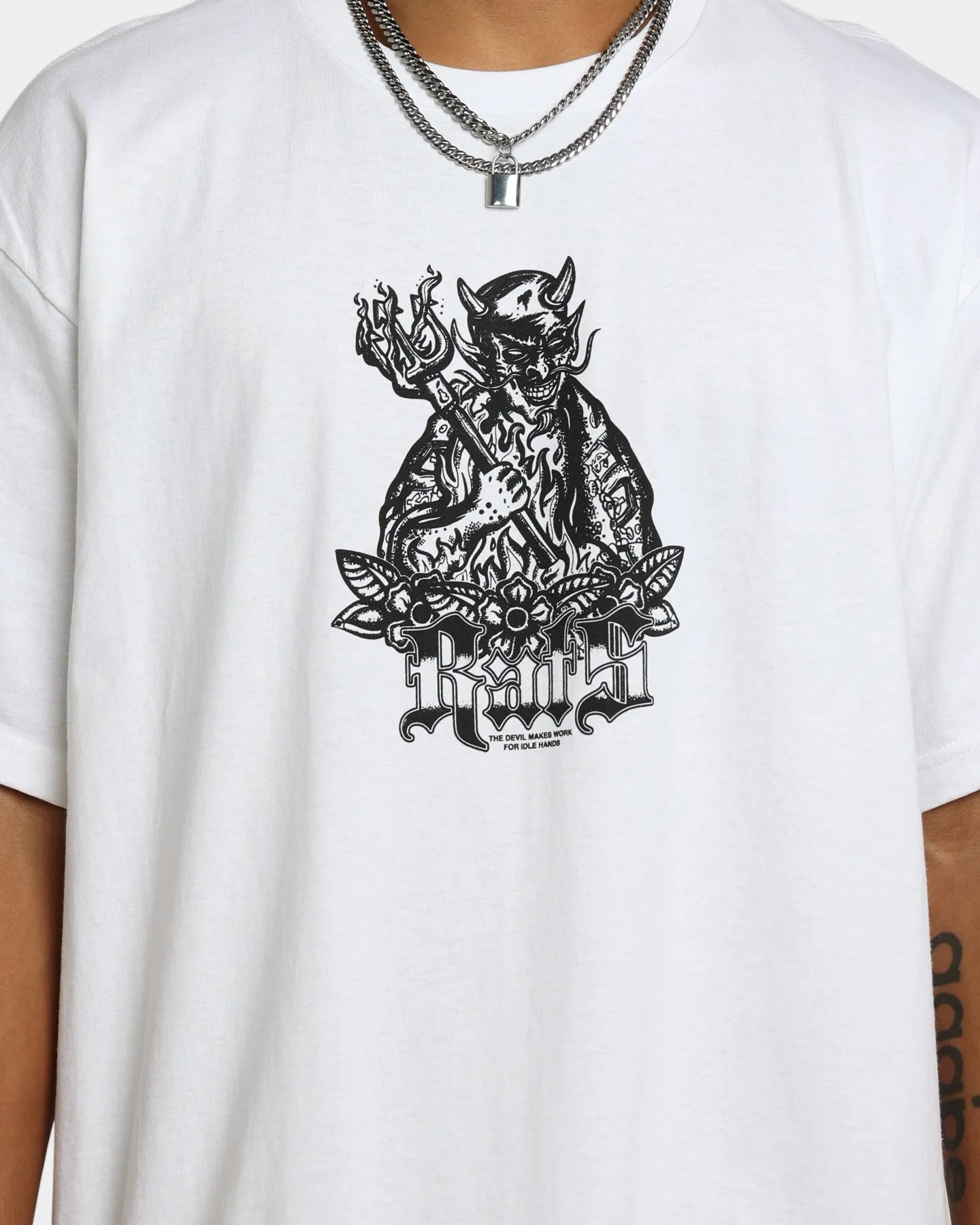 Rats Get Fat Idle Hands T-Shirt White sold by Culture Kings product image thumbnail 4