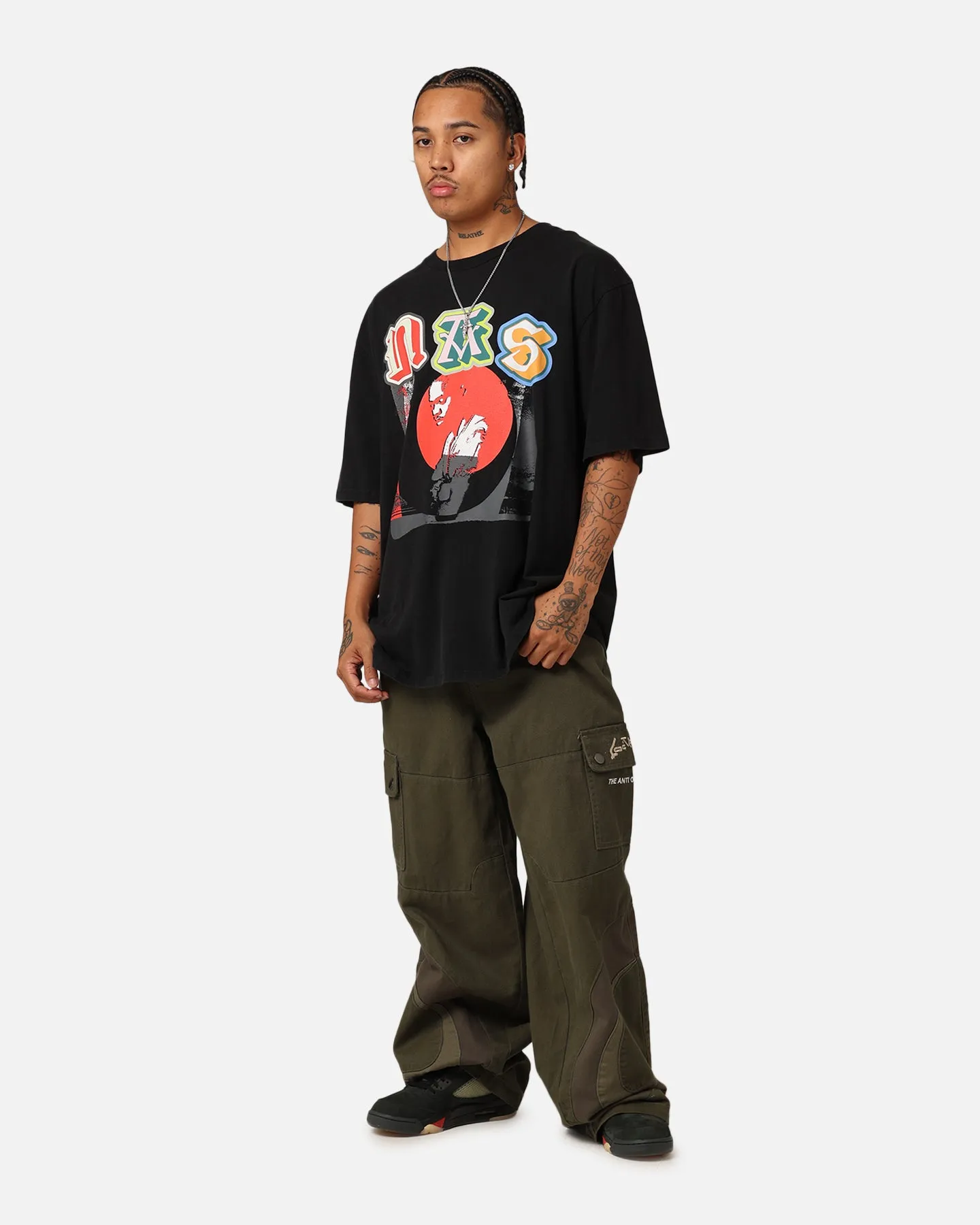 Nas Multicoloured Logo T-Shirt Washed Black sold by Culture Kings product image thumbnail 2