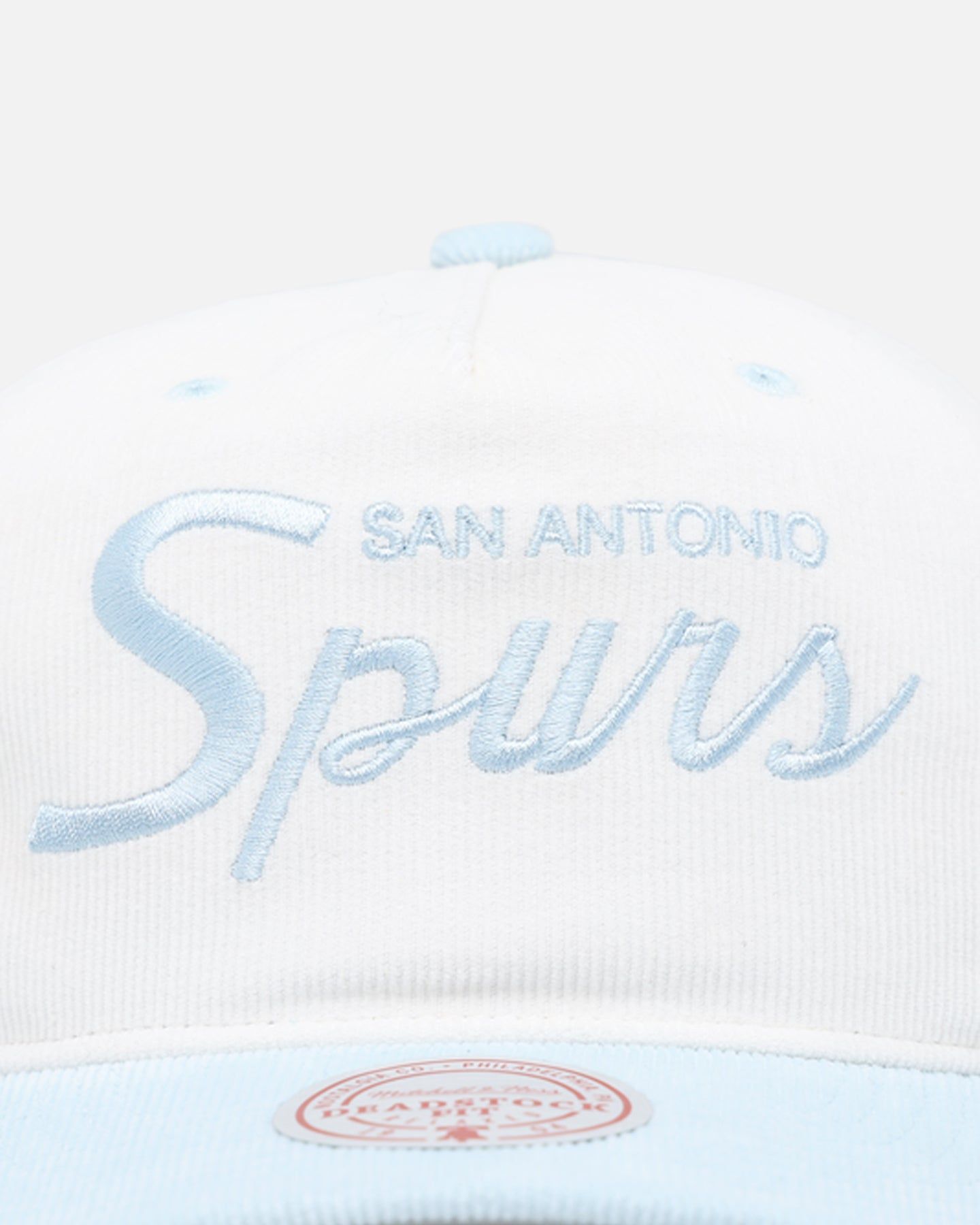 Mitchell & Ness San Antonio Spurs 'Pastel Corduroy' Deadstock Snapback White Cream/Light Blue sold by Culture Kings product image thumbnail 5
