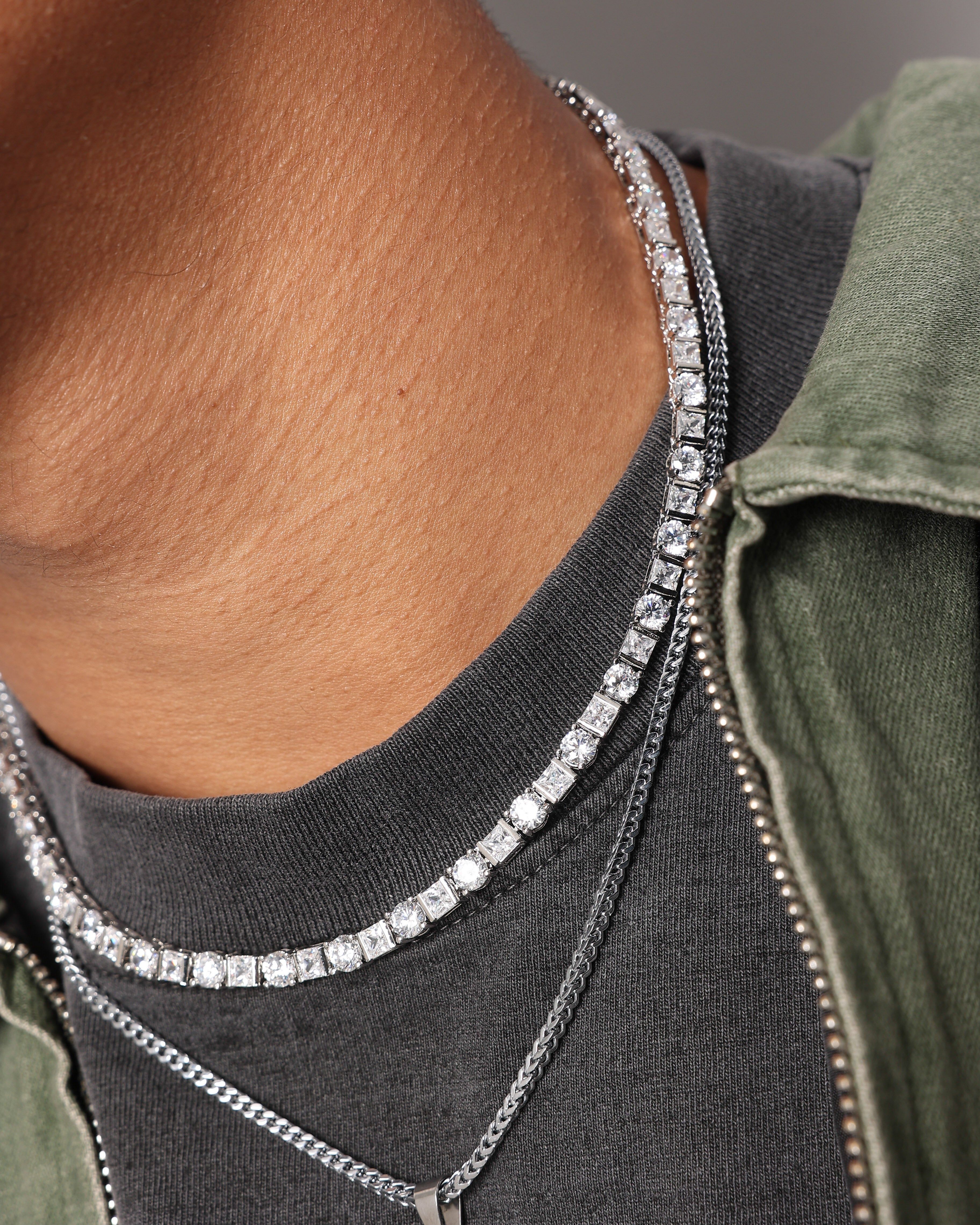 NXS Jesse Duo Stone Chain Iced White Gold sold by Culture Kings