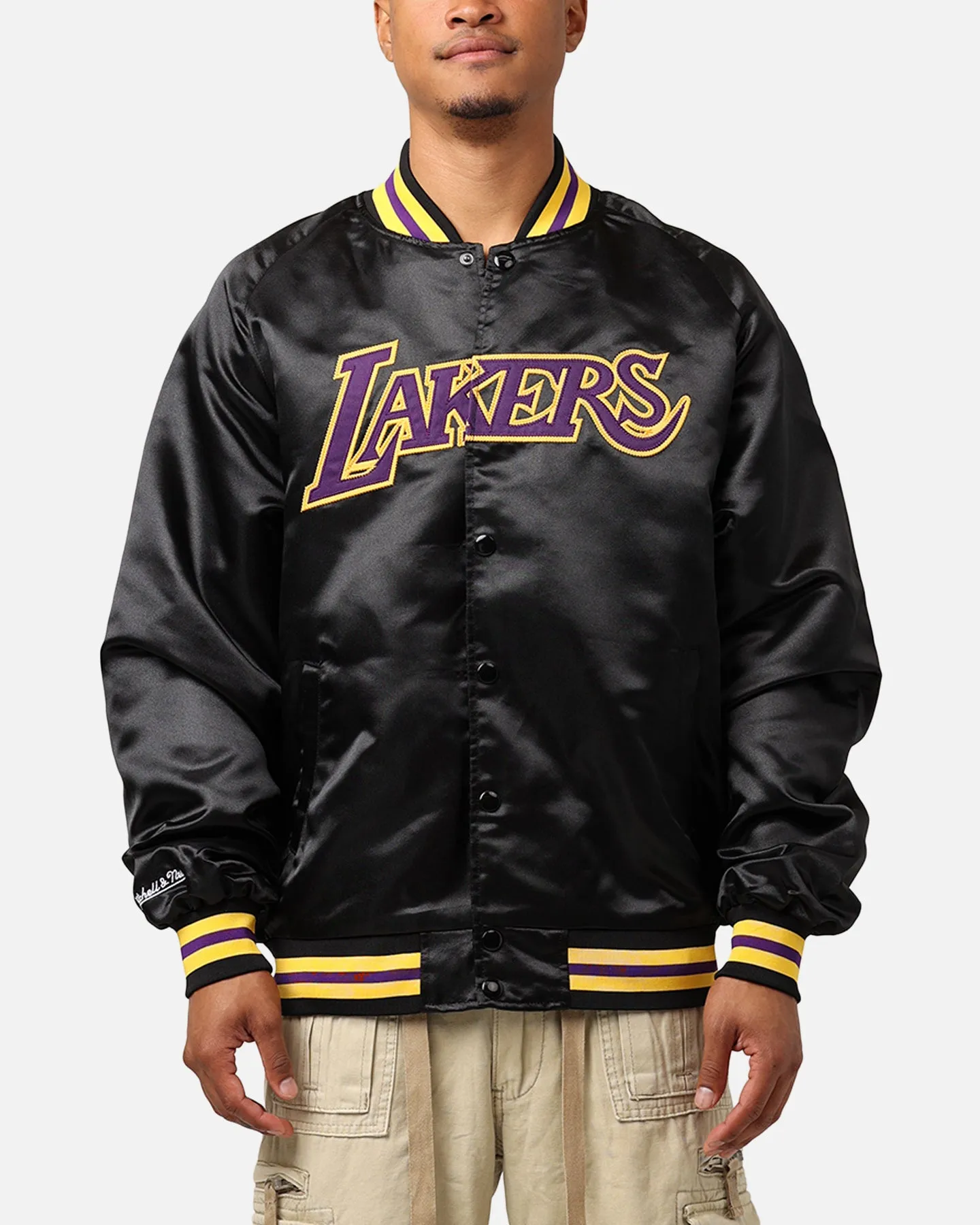 Mitchell & Ness Los Angeles Lakers Lightweight Satin Jacket Black sold by Culture Kings