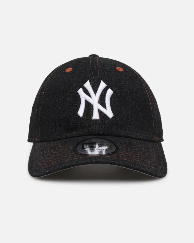 New Era New York Yankees "Black Denim" Classic Casual Strapback Black Denim/Rust Contrast sold by Culture Kings