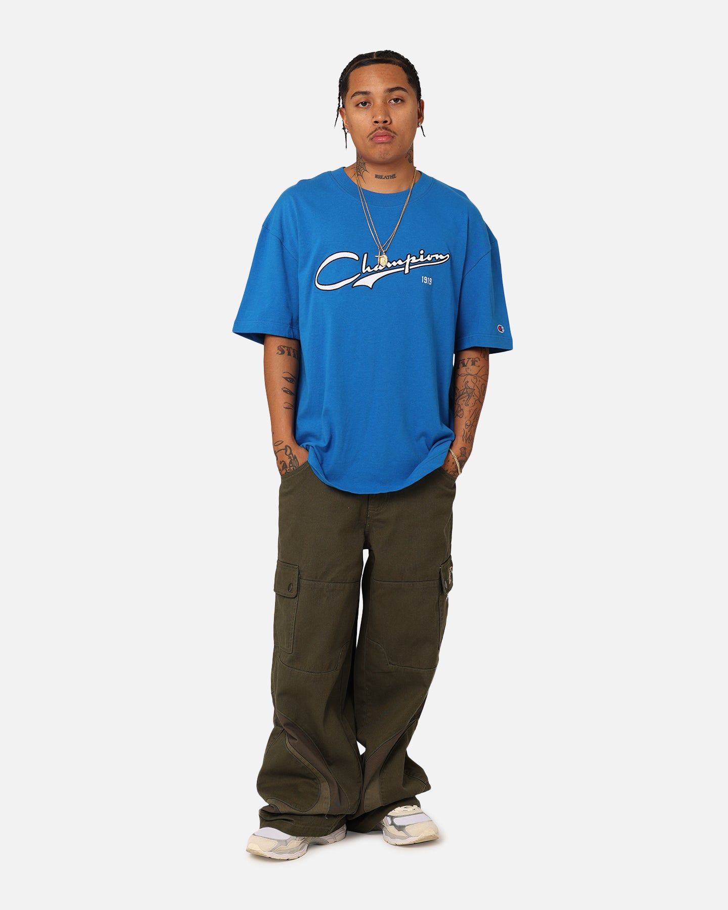Champion Heritage Cursive Logo T-Shirt Pelican Do sold by Culture Kings product image thumbnail 2