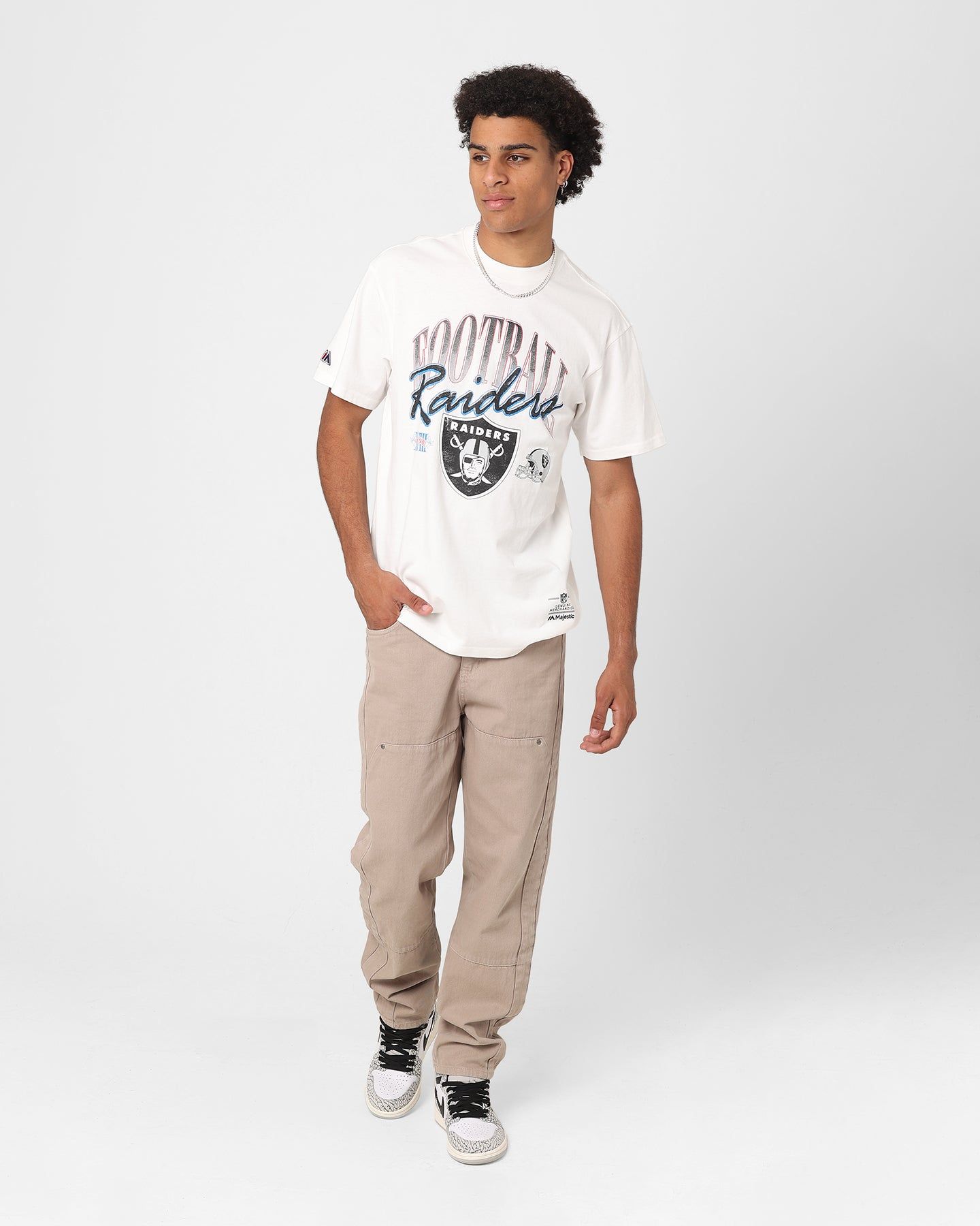 Majestic Athletic Oakland Raiders Script Arch T-Shirt Vintage White sold by Culture Kings product image thumbnail 2
