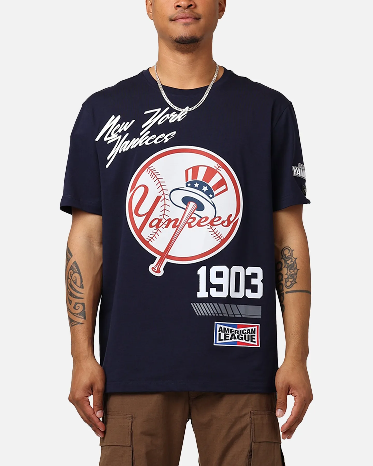 Pro Standard New York Yankees Fast Lane SJ T-Shirt Midnight Navy sold by Culture Kings