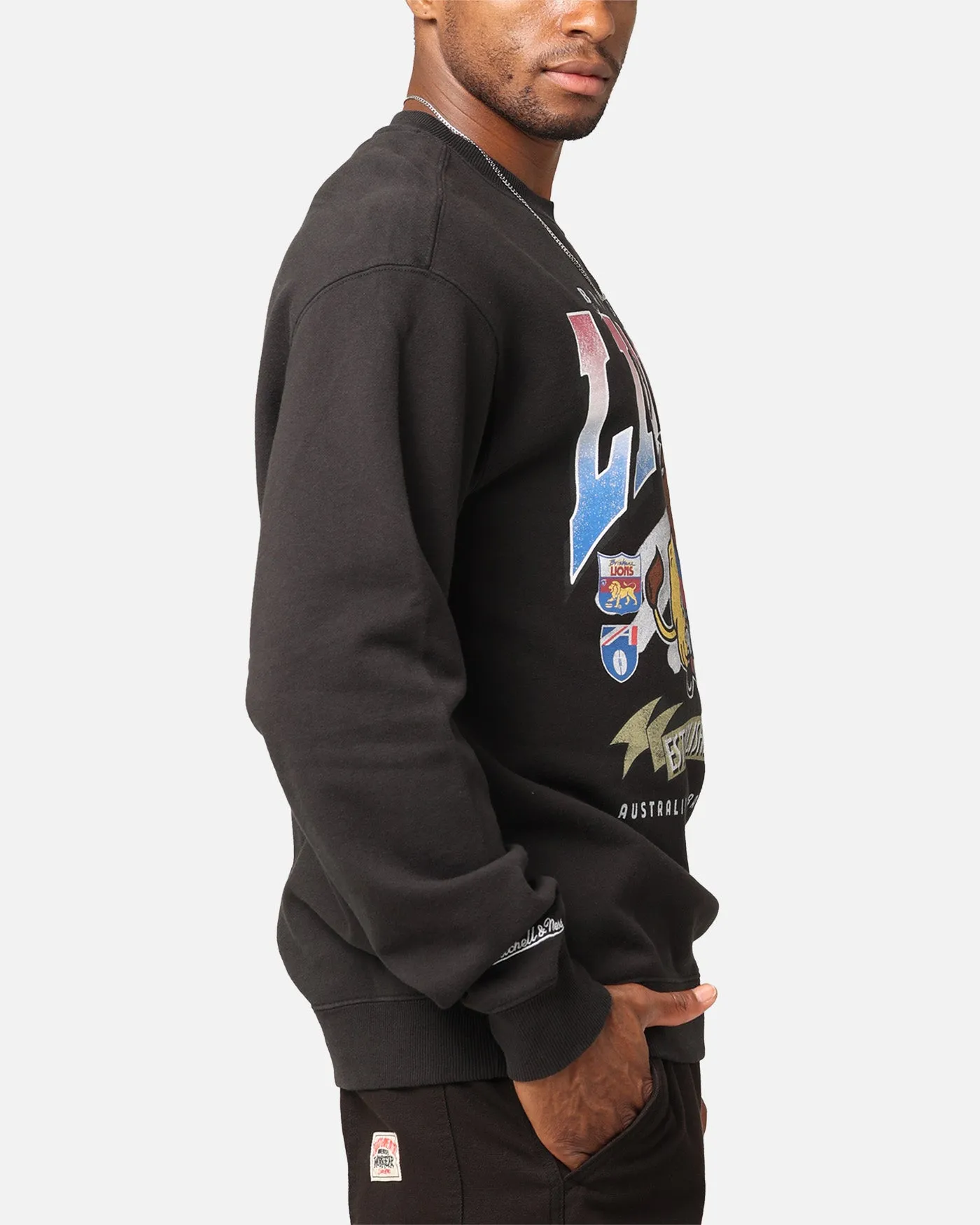 Mitchell & Ness Brisbane Lions Character Crewneck Faded Black sold by Culture Kings product image thumbnail 5