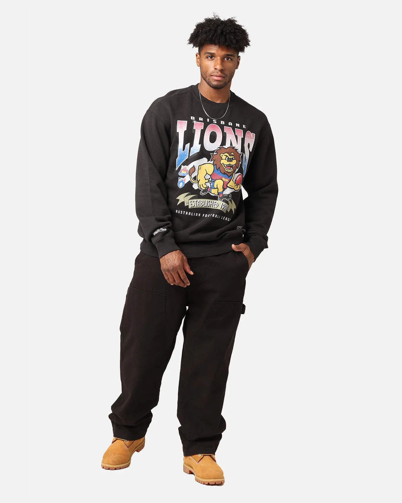 Mitchell & Ness Brisbane Lions Character Crewneck Faded Black sold by Culture Kings product image thumbnail 2