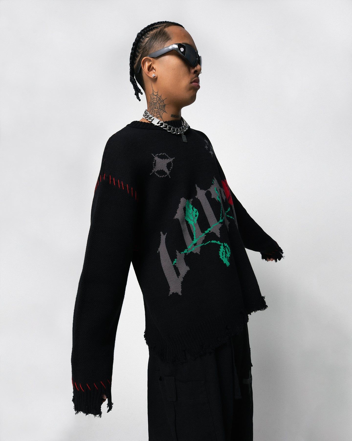 Loiter Fable Distressed Knit Sweater Black sold by Culture Kings product image thumbnail 4