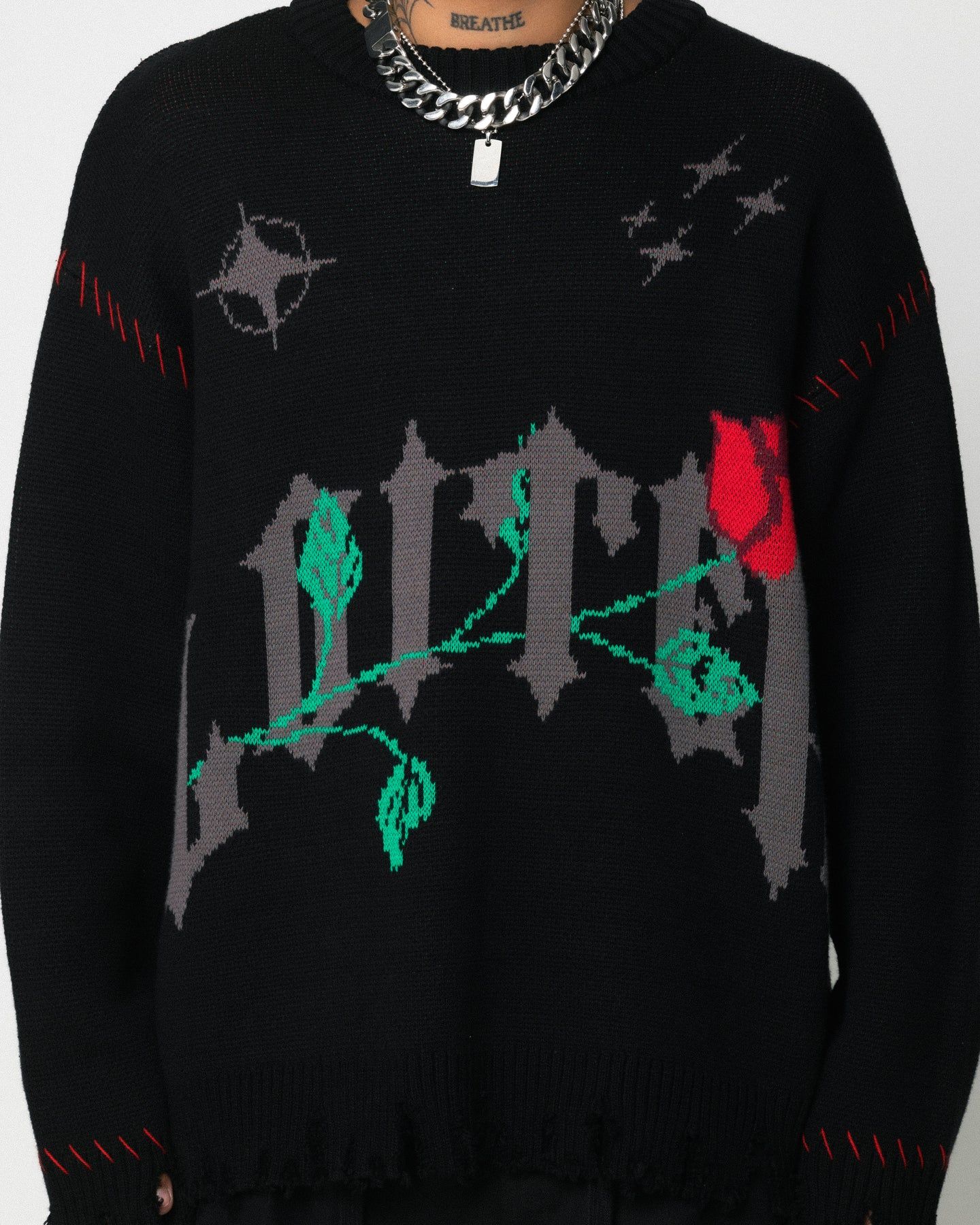 Loiter Fable Distressed Knit Sweater Black sold by Culture Kings product image thumbnail 6
