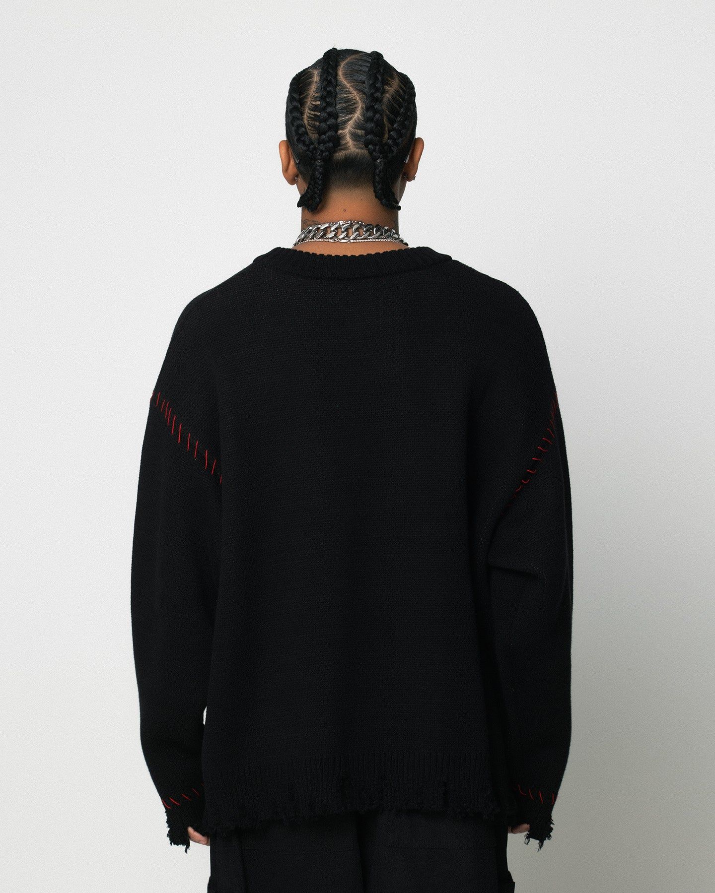 Loiter Fable Distressed Knit Sweater Black sold by Culture Kings product image thumbnail 7