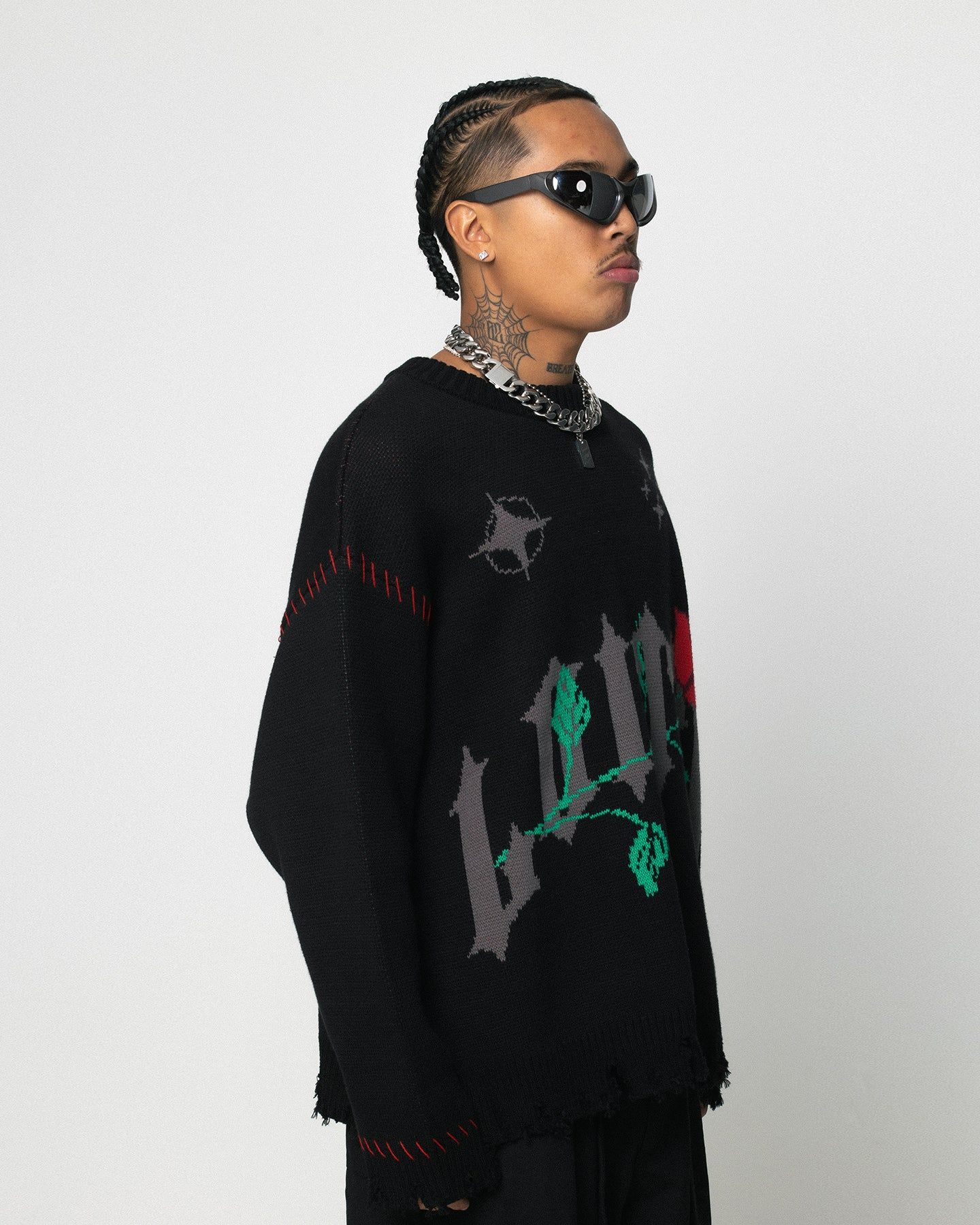 Loiter Fable Distressed Knit Sweater Black sold by Culture Kings product image thumbnail 8