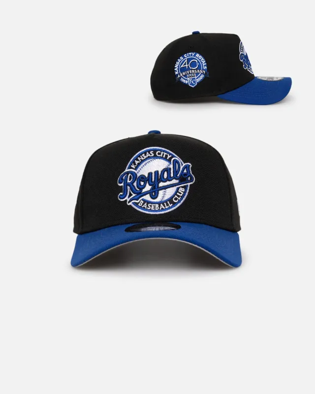 New Era Kansas City Royals 'Retro Royal' 9FORTY A-Frame Snapback Black/Royal sold by Culture Kings
