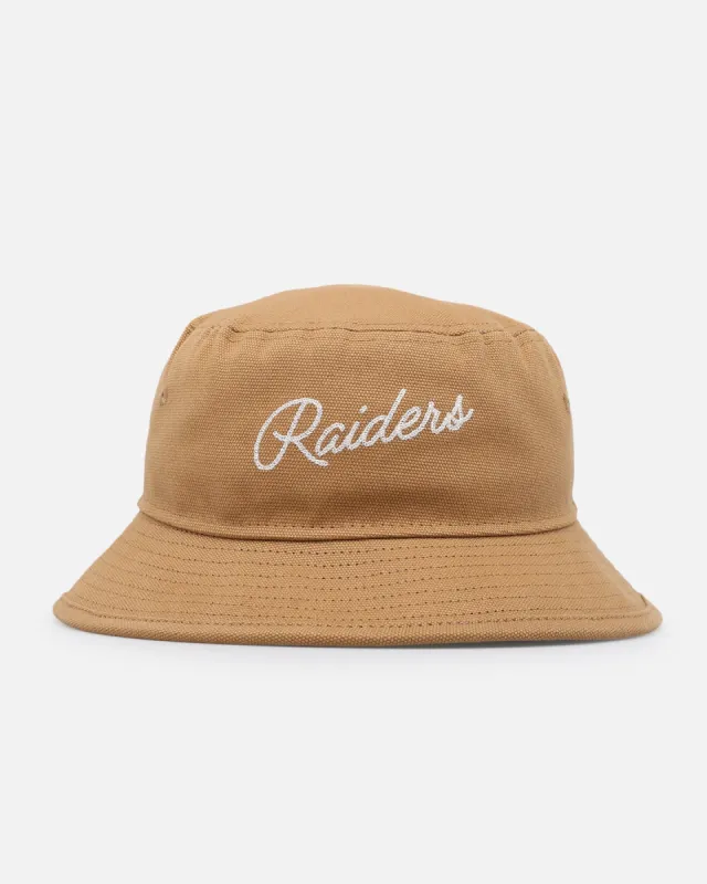 New Era Las Vegas Raiders 'Wheat Duck Canvas' Bucket Hat Wheat sold by Culture Kings
