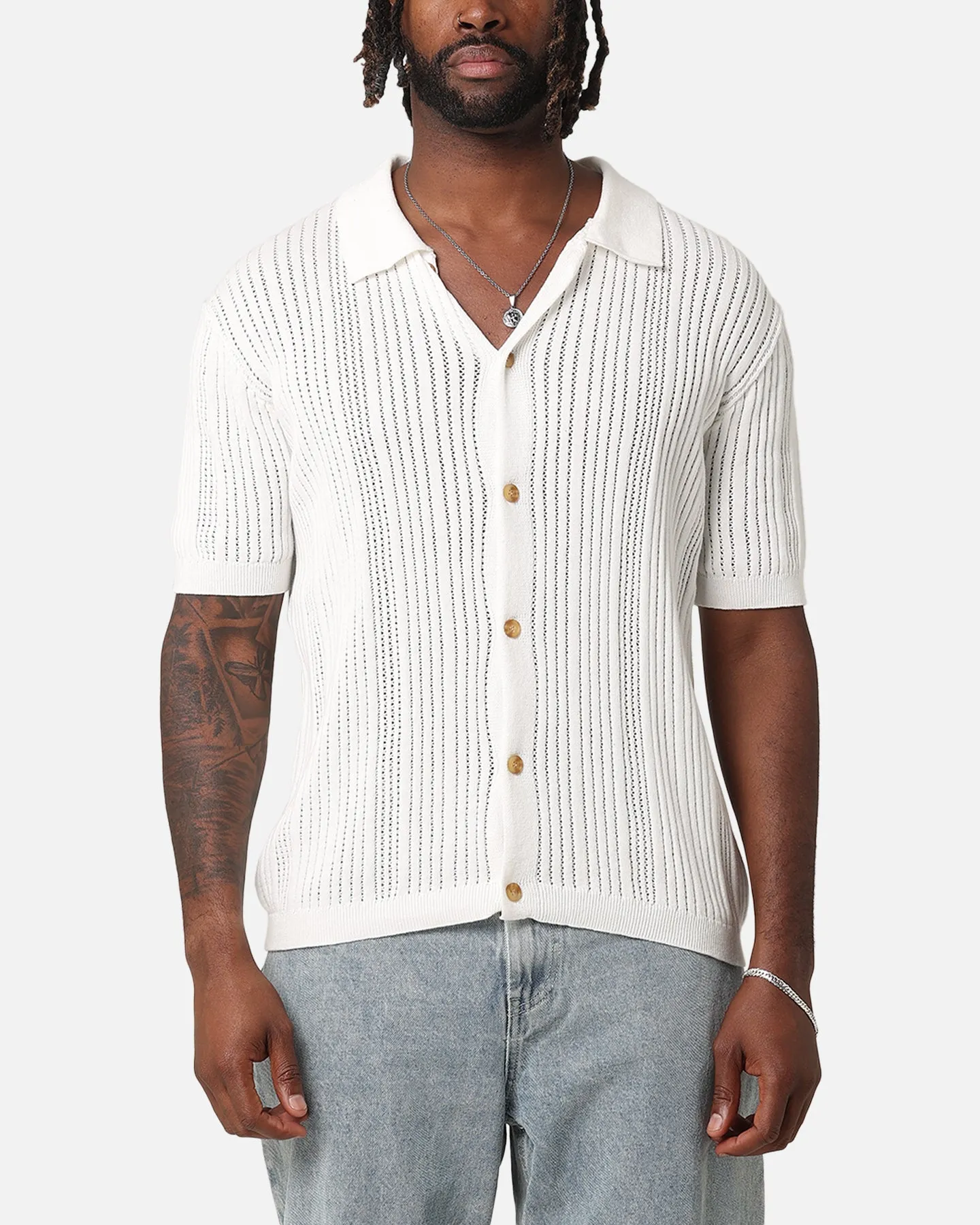 XXIII Elliot Knit Button Up Shirt White sold by Culture Kings