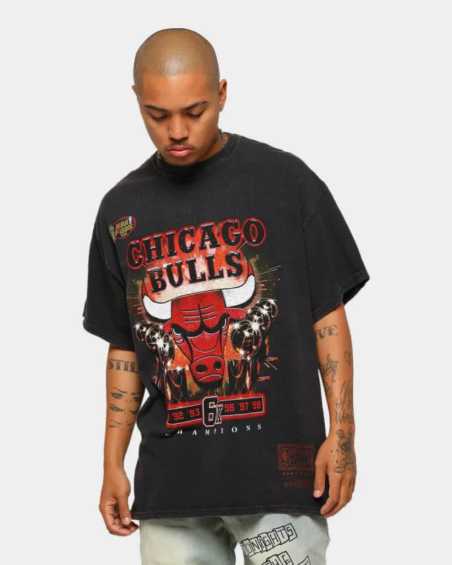 Mitchell & Ness Chicago Bulls 6 Time Gold Short Sleeve T-Shirt Black sold by Culture Kings