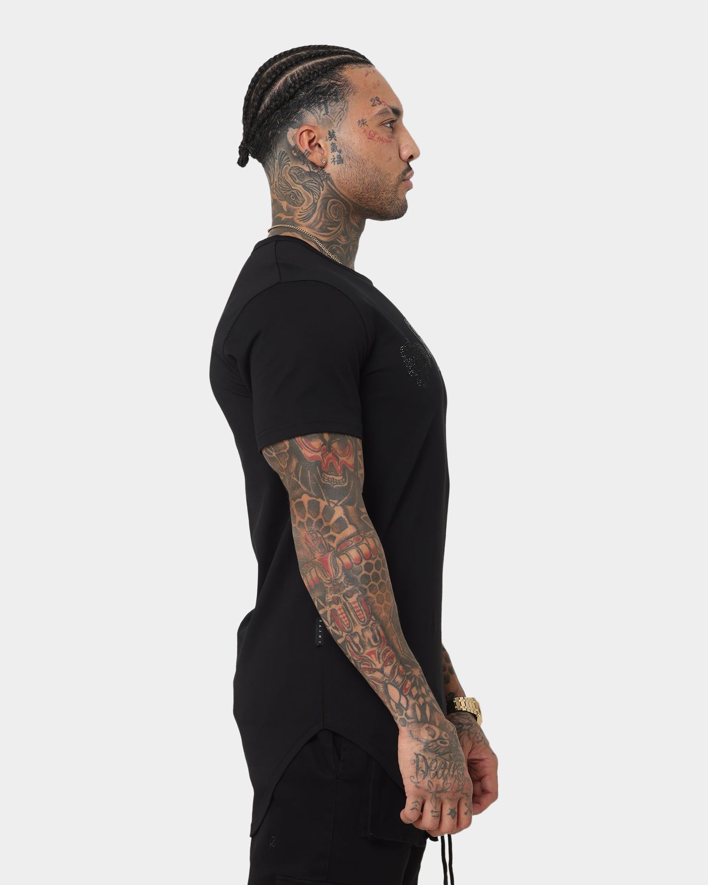 Saint Morta Gothic Rhinestone T-Shirt Black/Black sold by Culture Kings product image thumbnail 5