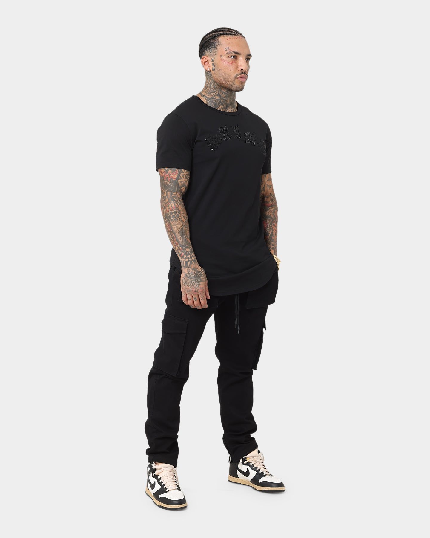 Saint Morta Gothic Rhinestone T-Shirt Black/Black sold by Culture Kings product image thumbnail 2