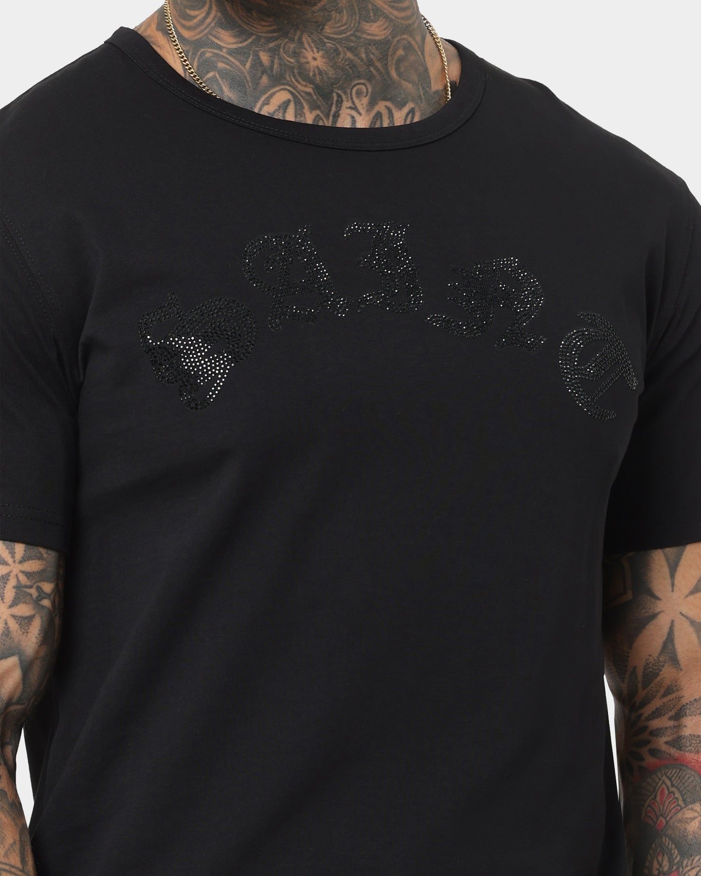 Saint Morta Gothic Rhinestone T-Shirt Black/Black sold by Culture Kings product image thumbnail 8