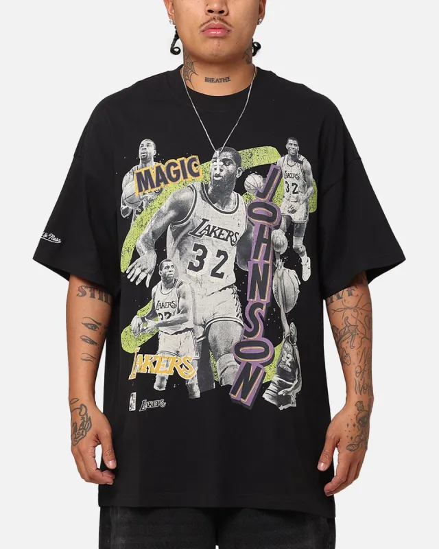 Mitchell & Ness Los Angeles Lakers Magic Johnson Abstract Player T-Shirt Faded Black sold by Culture Kings