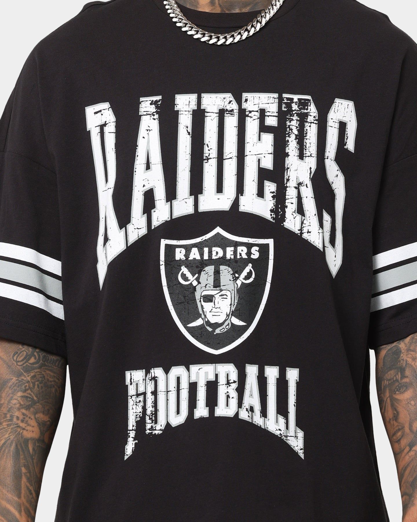 Majestic Athletic Las Vegas Raiders Sport Stripe Oversized Vintage T-Shirt Faded Black sold by Culture Kings product image thumbnail 3