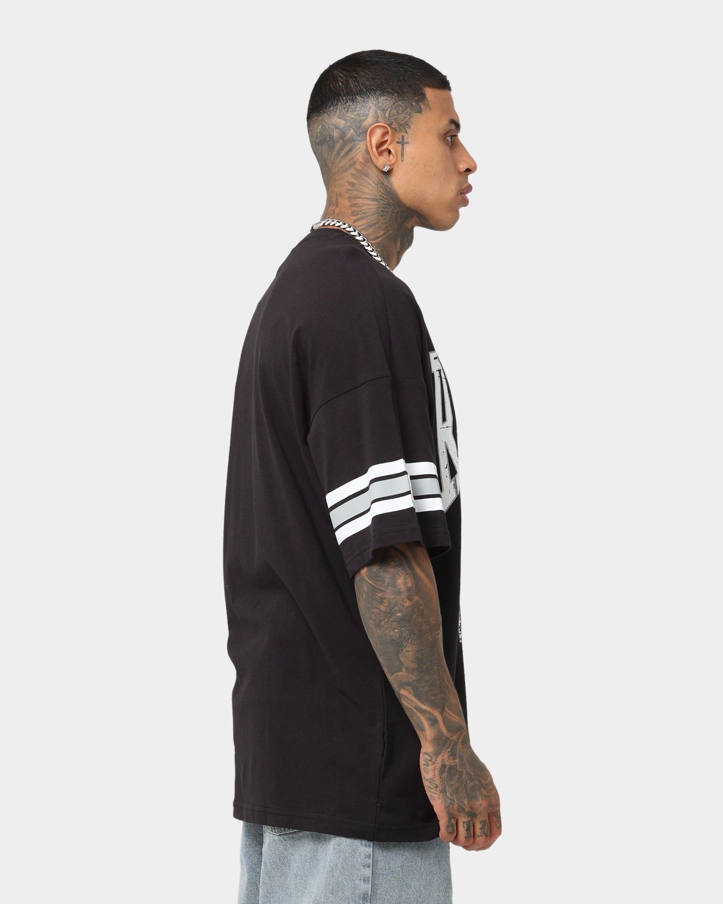Majestic Athletic Las Vegas Raiders Sport Stripe Oversized Vintage T-Shirt Faded Black sold by Culture Kings product image thumbnail 5
