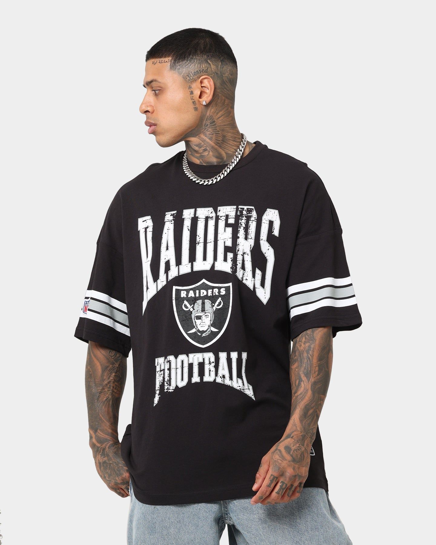 Majestic Athletic Las Vegas Raiders Sport Stripe Oversized Vintage T-Shirt Faded Black sold by Culture Kings