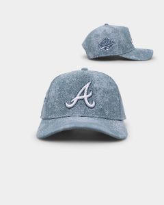 New Era Atlanta Braves 'Sky Blue Washed Suede' 9FORTY A-Frame Snapback Pastel Blue sold by Culture Kings